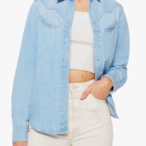 MOTHER Denim The Ex Rodeo Linen-Blend Shirt | Size S | NEW without tags